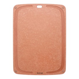 Wood Fiber Cutting Board for Kitchen - Premium Wood Fiber Cutting Board with Juice Groove and Non-slip Feet, Dishwasher Safe, Knife-Friendly Chopping Board for Meat, Bread, Fruit, 17.3”x12.8”, Wooden