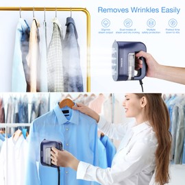 KEDEMAS Steamer Iron for Clothes,Portable Travel Mini Iron,1300W Powerful Garment Steamers,Horizontal, Vertical and Dry Ironing 4 in 1, 40s Fast Heat-up(Dark Blue)