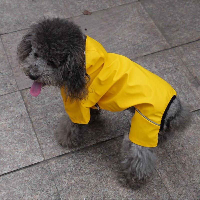 Four-Legged Full Coverage Waterproof Dog Raincoat with Reflective Features Pet