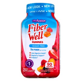 Vitafusion Vitafusion Fiber Well Sugar Free Gummies Dietary Supplement, Peach/Strawberry/Berry, 90 Ct (6 Pack) (Bundle)