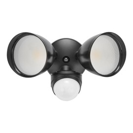 Maxxima 2 Head Outdoor LED Security Light - 24W, 2000 Lumens, Featuring Motion Sensor and Dusk to Dawn Photocell Sensor, 5 CCT 2700K/3000K/4000K/5000K/6500K, Home and Yard Lighting Fixture - Black