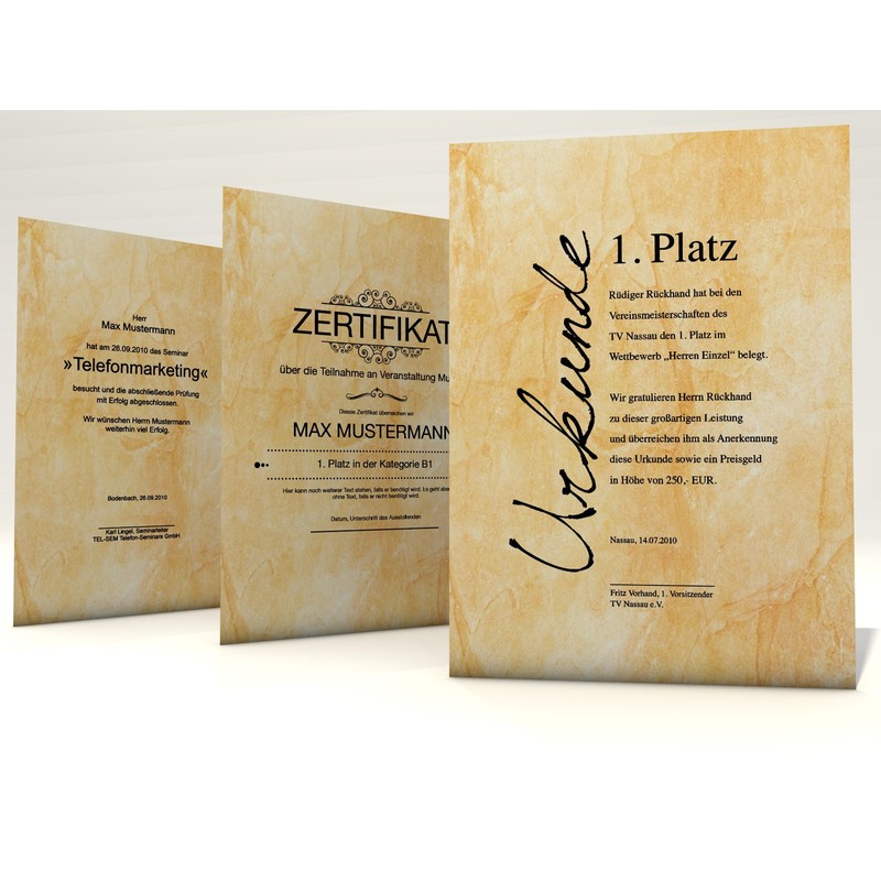 Certificate Paper "Carrara" 50 Sheets | Classic | for Certificates
