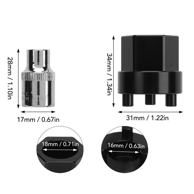 AC Compressor Clutch Hub Remover with 7mm Socket 3/8in Drive