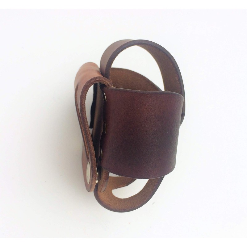 Basket Style Leather Tape Measure Holder by AP Saddlery (Dark