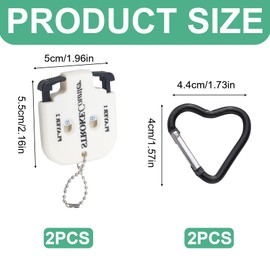 Mirrwin Pack of 2 Golf Result Counters, Golf Scorer Counter with 2 Carabiners, Golf Result Indicator, Hand Counter, Player Strike Counter with Key Chain for 2 Players Score Counters, White