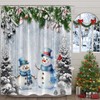 NYCCSM Christmas Shower Curtain Winter Retro Cute Snowman Snow Holiday
