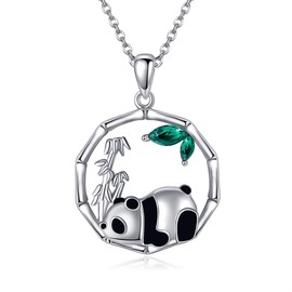 ONEFINITY Panda Necklace for Women 925 Sterling Silver Panda Pendant Necklace Cute Panda Jewelry Gifts for Panda Lovers