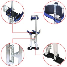 LiGuVCY Adjustable Drywall Stilts 15-23 Inch Aluminum Alloy Stilts for Painting or Cleaning Silvery