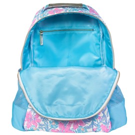 Lilly Pulitzer Small Backpack with Pockets, Adjustable Straps and Top Handle, Bookbag for Work and Travel (Beachside Haven)