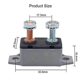 Genuine KUOYUH Circuit Breaker AR Series 5-50A 12VDC – 24VDC Automatic Reset 2-Pack (20A)