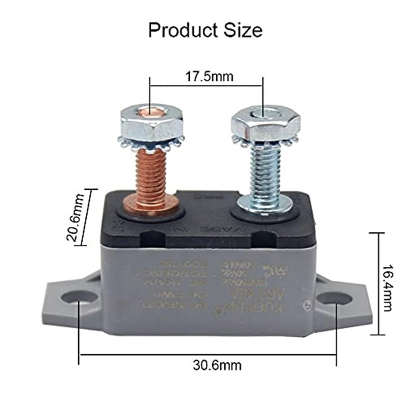Genuine KUOYUH Circuit Breaker AR Series 5-50A 12VDC – 24VDC