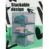 SCAVATA 6 Pack Hat Organizer Box, Stackable Clear Baseball Caps