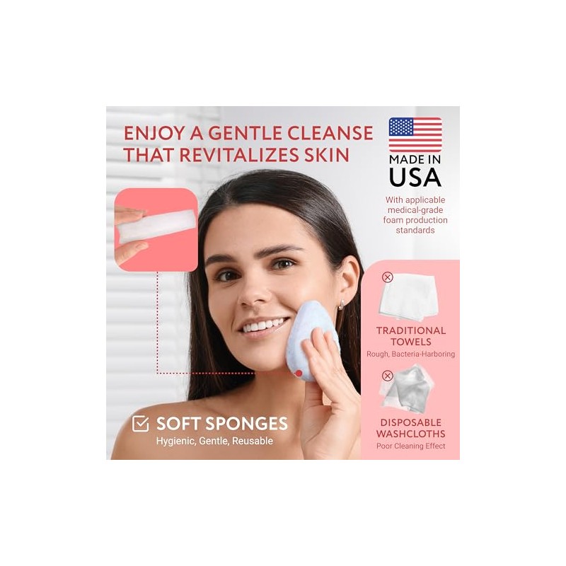 10 Pack Facial Sponge For Daily Deep Cleansing And Regular