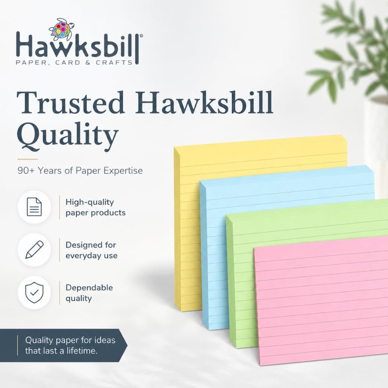 Hawksbill 250 Revision Card A6 Flash Cards Coloured Index Cards