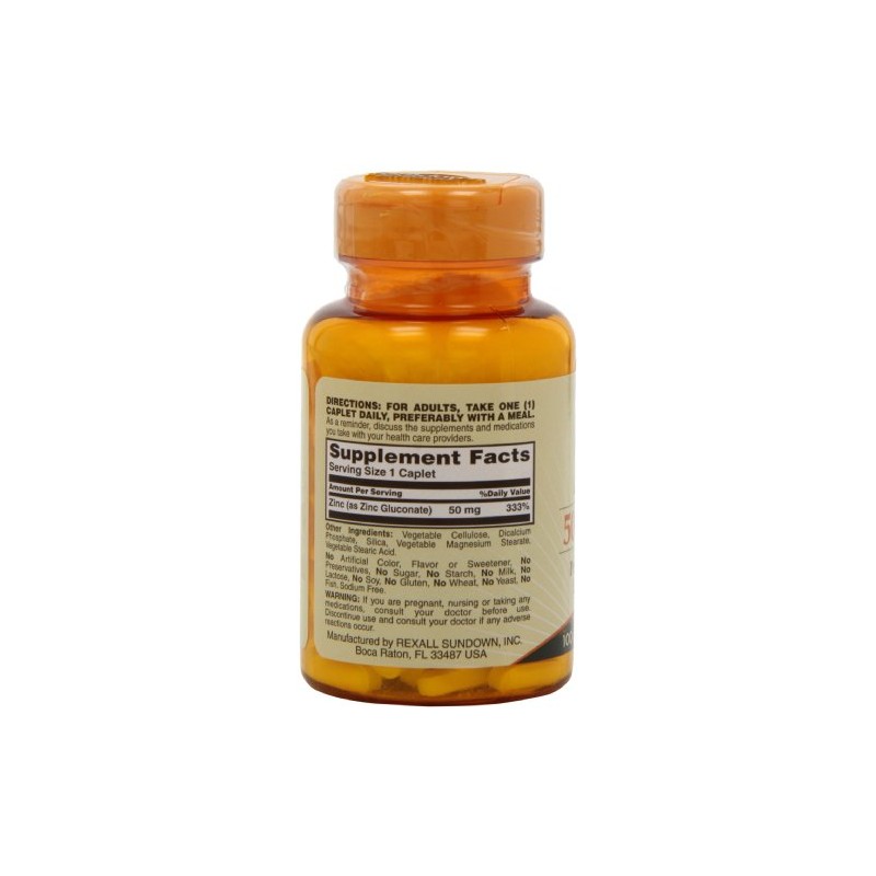 Sundown Sundown High Potency Zinc 50 mg, Tablets, 100 tablets