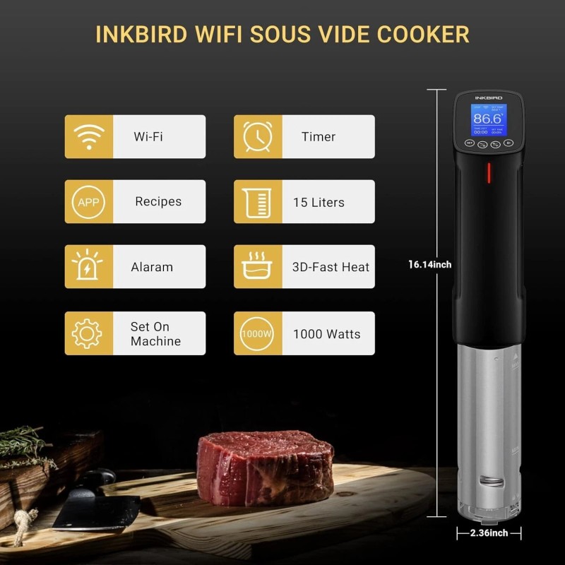Inkbird WIFI Sous Vide Cooker & 44PCS Electric Vacuum Sealer
