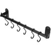40cm 6 Hooks Pot Lid Hanger Punch WallMounted Storage Holder
