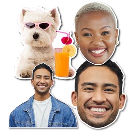 Yoonek Graphics Custom Face Sticker, Pet Sticker, Custom Picture Stickers, Set of 9 Sticker Sheet Vinyl Decal Sticker Sheet for Car, Laptop, Tumbler, More. # 0011354StickerSheet8.5 8.5" x 11"