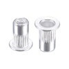 sourcing map M3 Rivet Nuts Aluminium Alloy Knurled Flat Head Threaded Insert Nut Silver 25pcs