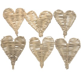 5075 Pk6 Large Vine Heart Chews - Handwoven Classic Chewable Vine Foot Toys, Lightweight, Easy to Grab for Beaks and Feet, Versatile in Uses