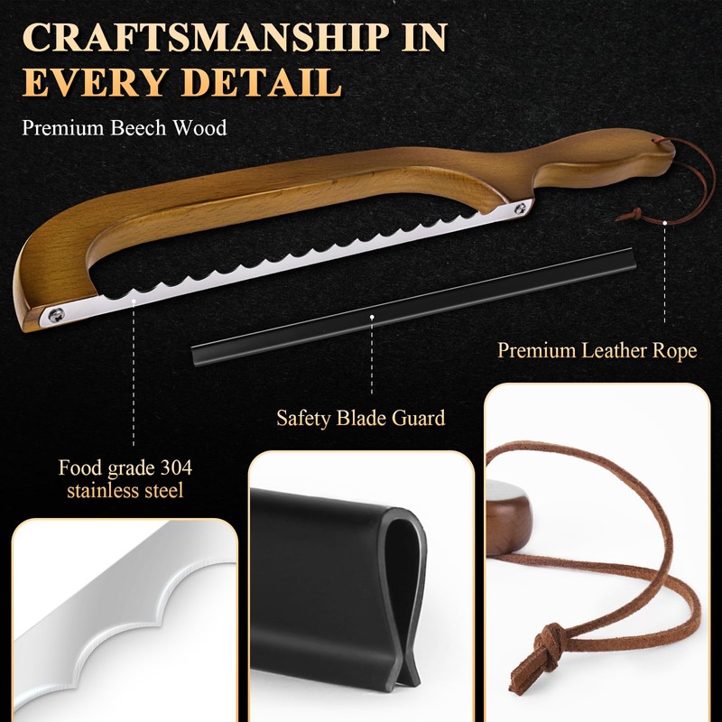 SeLucky 2 Pack Sourdough Bread Knife for Homemade Bread, Serrated