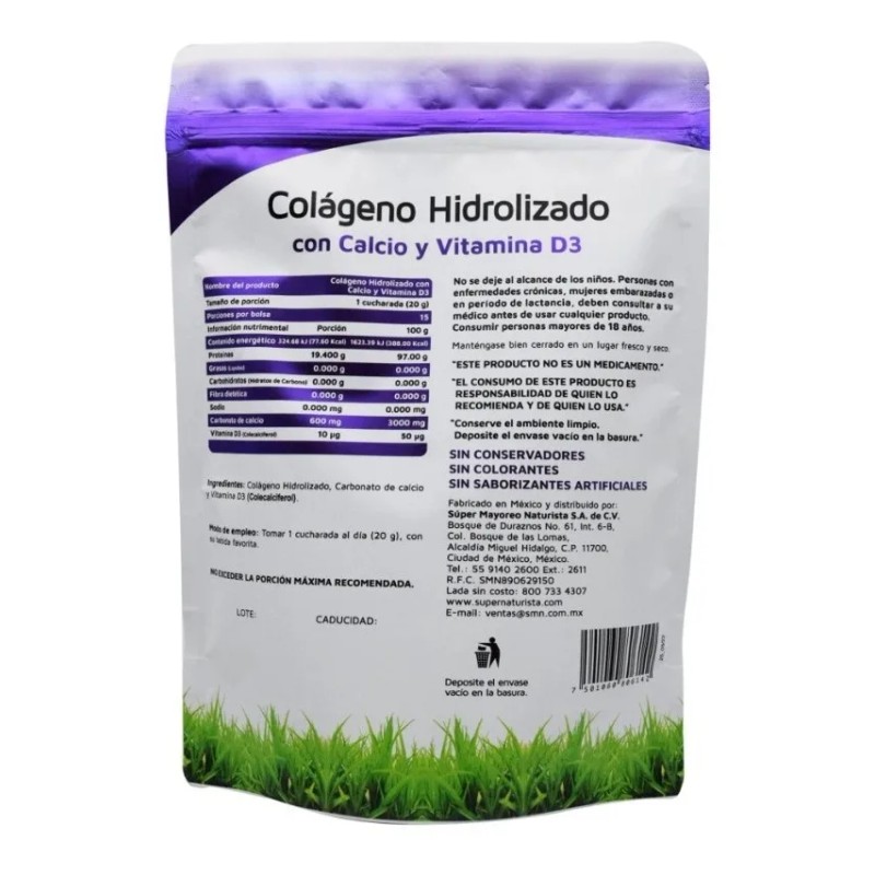 Colageno Hidrolizado Con Calcio Y Vitamina D3 300g-vidanat