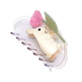 Novelty Bunny Hair Clip,Translucent Acetate Claw Clips,Cute Animals Hair Clips for Women