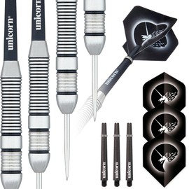 Unicorn Steel Tip Darts Set | Core Plus Satinlux Brass Barrels | 26 g