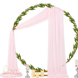 Socomi Wedding Arch Draping Fabric 29" x 20Ft 1 Panel Blush Pink Sheer Outdoor Curtain Drapes Extra Long for Wedding Ceremony Birthday Party Decoration