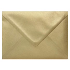 C5 Gold Envelopes for A5 Cards x 10 Pack. Metallic Pearlescent Shimmer Gummed 162mm x 229mm.