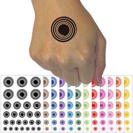 Spiral Swirl in Circle Temporary Tattoo Water Resistant Fake Body Art Set Collection - Orange (One Sheet)