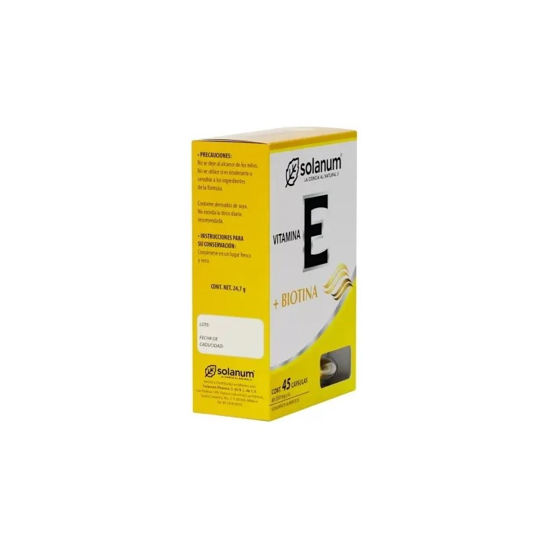 Vitamina E Biotina 45 Cápsulas Para Piel Y Cabello Radiante
