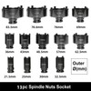 13pc Spindle Nuts Socket Kit Ball Joints Axle Locknut Remove