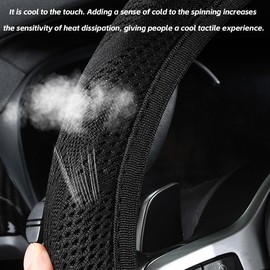 Adunsiaoto Non-Slip Microfibre Ice Silk Steering Wheel Cover, Non-Slip Car Steering Wheel Cover Without Inner Ring, Breathable Steering Wheel Protection, Interior Accessories for Car (Burgundy)