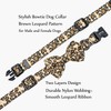 Olahibi Dog Bowtie Collar and Leash Combo Set, Brown Leopard