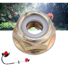 M10 x 1.25 Flange Nut Left Hand Thread Blade Screw Thread Trimmer Blade Nut Universal for String Trimmer Brush Cutter Replacement