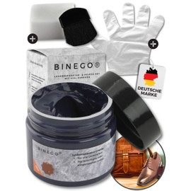 Binego® Lederreparaturset Leder & Kunstleder Reparatur Set | Lederreparatur Flüssigleder Lederfarbe Reparieren Reparaturset Aufbereitung | Farbe Blau Dunkelblau