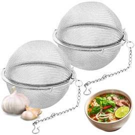 2 Filtros Coladores Condimentos Especias Caldo De Malla Fina Infusor Té Aromático Esfera Metal Acero Inoxidable Bolas Infusoras Bebida Paquete (Diamet
