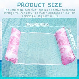 Ninnyi 2 Pack Pool Hammock Floats for Adults, Pool Inflatables for Adults with Manual Pump for Beach Summer Holiday