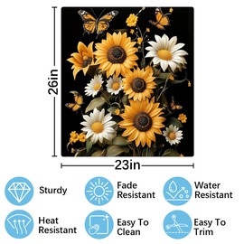 Dishwasher Covers Refrigerator Magnetic Panel Decals Sunflowers Daisies Butterflies Magnetic Sheet Sticker Wash Machine Fridge Panel Decal for Home Kitchen Decoration