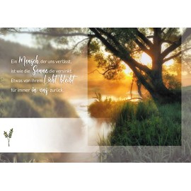 bentino Sympathy Card with Light Effect Sun, High-Quality Sympathy Card in A5 Format, Condolence Card Set with Matching Envelope