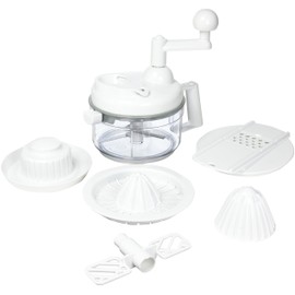 Weston Multi Function 8-Cup Manual Mixer , Chop and Mix in One Container, 3 Blade Chopper,White