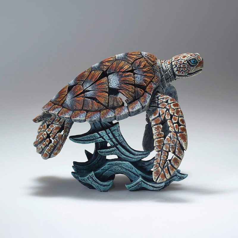 Enesco Edge Sculpture Sea Turtle on Wave Miniature Figurine, 4.73