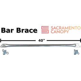 sacramentocanopy.com 40" Canopy Bar Brace with Two 1-1/2" Fittings Greenhouse Shade Structure Support