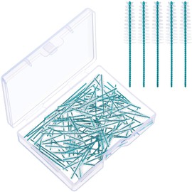 Cowwell Interdental Brush Soft Dental Picks Tooth Floss Interdental Brush Betweens Refills White Refills for Tooth Cleaning(Tight,100 Pieces)