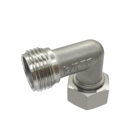 Beduan Stainless Steel Garden Hose Elbow 90 Dedgree Water Hose Connector Right Angle 3/4 GHT Male to Female Adapter for RV Camper Outdoor Faucets