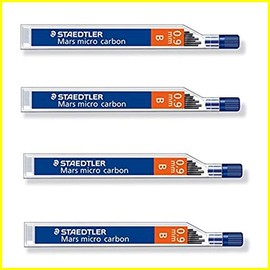 STAEDTLER Mars micro carbon 250 0.9mm B - Pencil lead refills - 4 Tubes / Packs (48 Leads) B