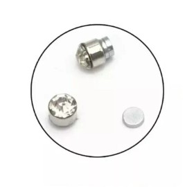 Magnetic Earrings Silver Color Non Piercing Pair 4mm Unisex Men Women CZ Studs