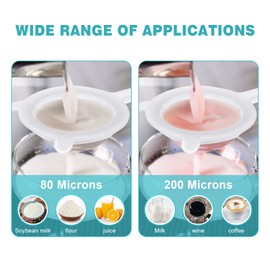 Cobee Ultra Fine Mesh Food Strainer, Nylon Mesh Colander with Handle Kitchen Food Yogurt Mesh Plastic Sieve Double Ear Mesh Strainer for Filtering Juice Coffee Honey Tea (200Mesh)