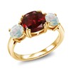 Gem Stone King 18K Yellow Gold Plated Silver Red Garnet